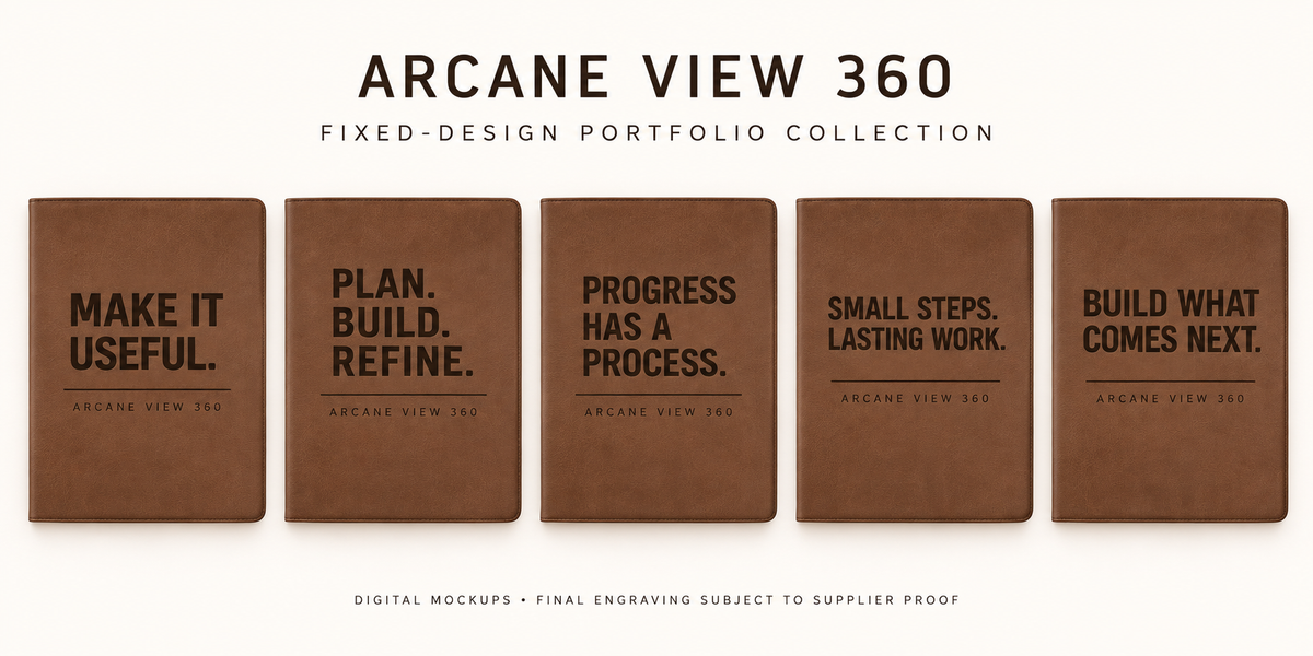 Progress Has a Process — Engraved Leatherette Portfolio