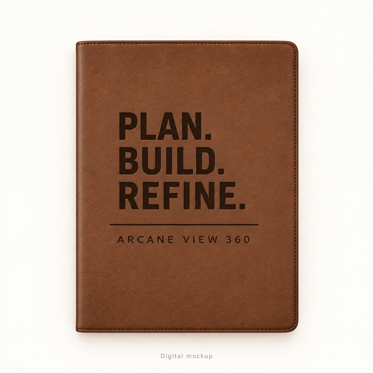 Plan Build Refine — Engraved Leatherette Portfolio